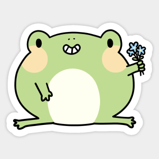 Frog with flowers Sticker